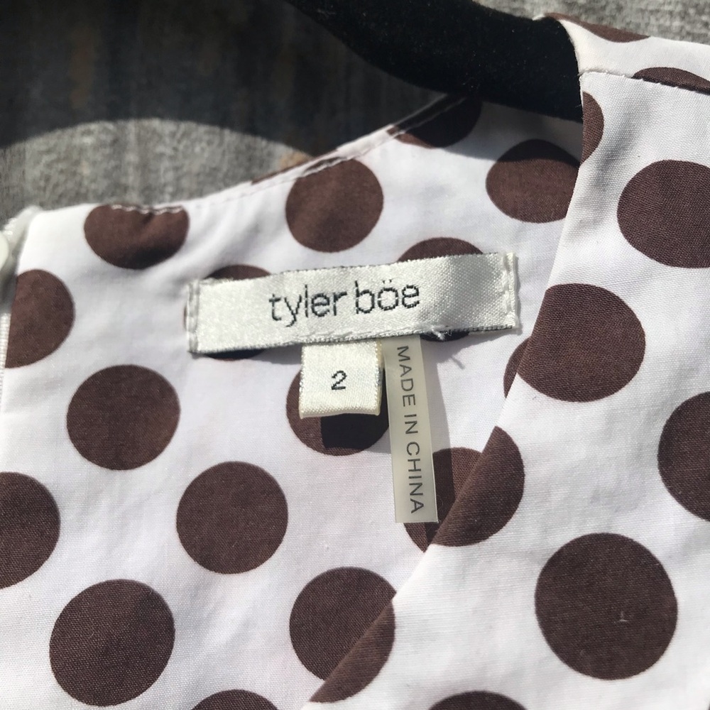 Tyler Boe Brown & White Polka Dot Sleeveless Dress Size 2